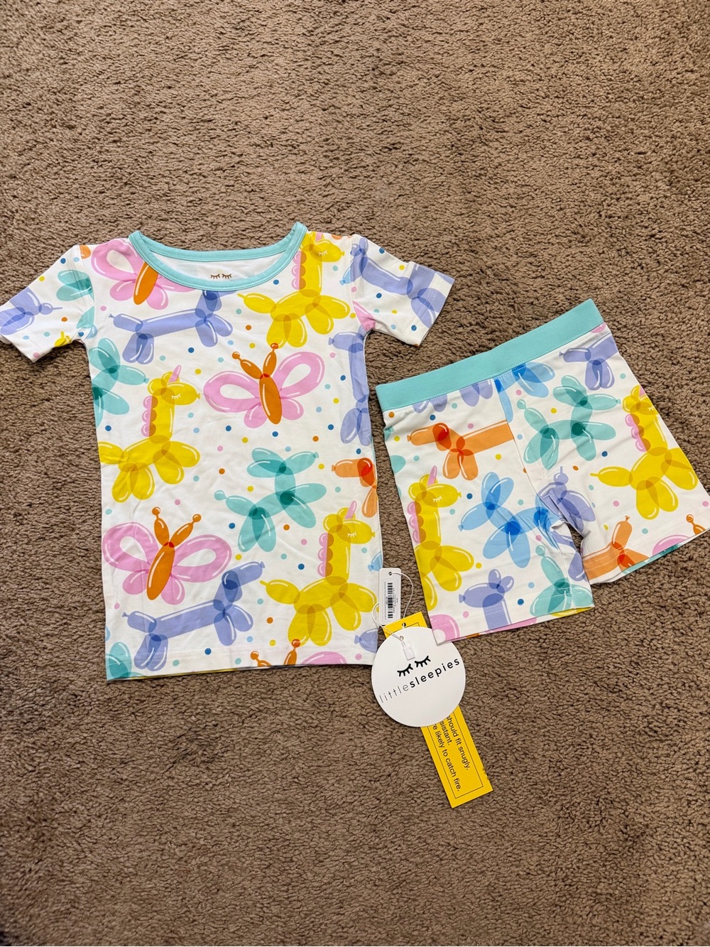 Little Sleepies Girls' Balloon Animal Pajama Set - Multi